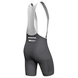 Lo.gas Herren Radfahren Bib Shorts, Radfahren Shorts für Männer Gel gepolstert mit Taschen, Road Shorts atmungsaktiv Quick-Dry,Grau,L
