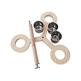 Vogelfutterstation Ständer mit Edelstahl Schale Becher für Sittiche Vogelkäfig Kletterast Käfig Zubehör Kleine Vögel Spielzeug