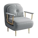 3 In1 Konvertierbarer Schlafsessel Mit Bettfunktion, Verstellbarer Rückenlehne & Kratztuch-Oberfläche Mit Kopfkissen Für Wohnzimmer, Bis 200kg Tragfähigkeit(Gray,68 * 72cm)