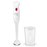 Bosch Stabmixer CleverMixx MSM14000, Abnehmbarer Mixfuß, Ergonomischer Griff, leichtes Gehäuse, 4-Klingen-Messer, einfache Reinigung, 400 W, weiß/rot