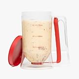 Westmark Teigportionierer - Crêpes Maker mit Deckel & Skala - 900ml Volumen - ideal auch für Muffins & Waffeln - glasklarer Kunststoff - kein Teigschaber mehr nötig (rot)