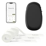 SUPVAN E10 Etikettendrucker Value Pack inkl. 3 Rollen wasserfeste Endlos-Etiketten (15 mm × 6 m/Rolle), schwarz