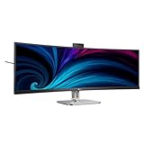 PHILIPS 49B2U6900CH - 49 Zoll DQHD Curved Monitor, Webcam, Mikrofon, RJ45, höhenverstellbar (5120x1440, HDMI, DisplayPort, USB-C, USB Hub) schwarz