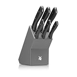 WMF Messerblock mit Messerset 7-teilig, Küchenmesser Set mit Messerhalter, 6 scharfe Messer, Holz-Block lackiert, Spezialklingenstahl