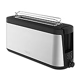 Tefal Element Langschlitz-Toaster T40-B | 7 Bräunungsstufen | 1000 Watt | Integrierter Brötchenaufsatz | Elegantes Design | Schwarz/ Edelstahl