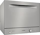 Bosch SKS51E38EU Serie 2 Kompakt-Geschirrspüler, 55 cm breit, Extra Trocknen auf Knopfdruck, EcoSilence Drive leiser und effizienter Motor, Glas 40°C Edelstahl, Lackiert