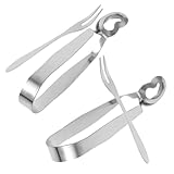 FIXOSHEE 4 Stück Schneckenbesteck aus Edelstahl mit Schneckenzangen und Gabeln Kleine Servierzange für Meeresfrüchte und Vorspeisen Spülmaschinenfest für Zuhause und Restaurant