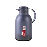 Emsa N40120 Samba Isolierkanne |1,5 Liter | Quick Press Verschluss | 12h heiß und 24h kalt | Transluzent/Blau-Grau