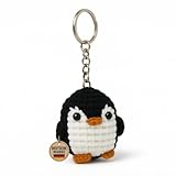 KEYSPACE Schlüsselanhänger Pinguin Paul - gehäkelter Pinguin - niedliches Pinguin Geschenk für Freundin - Penguin - Pinguine - besondere Geschenke für Frauen - besonderes Geschenk Liebespaar