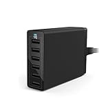 Anker PowerPort 6 (60W 6-Port USB Ladegerät) Family-Sized Desktop Ladeadapter mit PowerIQ Technologie für iPhone, iPad, Samsung, Nexus, HTC, Nokia, Motorola und weitere (Schwarz)