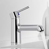 Auralum Wasserhahn Bad, Höhe 134 mm, Einhebel-badarmatur, universelle verchromte Mischbatterie, Waschtischarmatur für Bad, Gästetoiletten.