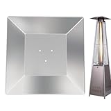 Kuppel für Terrassenheizstrahler – Reflektor für Terrassenheizstrahler, universeller Hitzeabweiser für Feuerstellen | Quadratischer Ersatz für Außenheizstrahler mit 3 Löchern für den Außenbereich