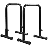 Yaheetech Dip Stationen Dip Barren Verstellbarer Dip-Ständer mit sicheren Steckverbindern Fitness Parallettes Körpertraining Barren bis 227 KG belastbar