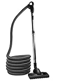HouseVac Reinigungszubehörsatz: EIN Zentralstaubsauger Saugschlauch 12m, EIN Teleskoprohr mit Clip, eine Doppelfunktionsbürste für Teppiche und Parkette