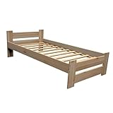 Best For Home - Massivholzbett | Futonbett | Naturholzbett bettgestell | Hochbett aus 100% Naturholz | kopfteil Bett | Bett mit lattenrost Und kopfteil |Seniorenbett | bettgestell (80x200 cm)