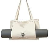 Zengaroo Yogamatten-Tasche, Yogatasche für Damen und Herren, großer Yoga Bag aus Leinen, Yoga Matten Tasche für Training, Sport, Fitnessstudio, Tragetasche Yoga Tragetasche, Yoga Beutel (Beige)