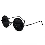 Runde Sonnenbrille Herren Retro Sonnenbrille Rund Damen Hippie Brille Klassische Rave Polarisierte Brille mit Metallrahmen Vintage Steampunk Sonnenbrille UV-Schutz