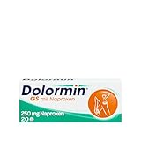 Dolormin® GS – bei Gelenkschmerzen zum Beispiel durch Arthrose – wirkt bis zu 12 Stunden – mit Naproxen – 20 Tabletten