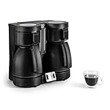KRUPS Duothek Thermo Filterkaffeemaschine, zwei separate Isolierkannen und Brühvorgänge, sehr gute Isolierleistung, Ein-und-Aus-Schalter mit Kontrolleuchten, 2 x 8 Tassen, Schwarz, KT8501