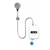 Acesunny 3500W 220V Mini Klein-Durchlauferhitzer Elektro Warmwasser mit Duschkopf Mini Tankless Instant Elektro Warmwasser Durchlauferhitzer für Bad Dusche