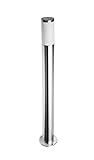 JungesLicht Außenlampe Edelstahl Sockelleuchte 100cm, Ø76mm, E27 Fassung/Sockel, IP54 Wetterfest, 230Volt Aussenleuchte, integrierte Kabelbox, Pollerleuchte, Gartenbeleuchtung