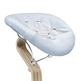 Stokke Nomi Newborn Set, White/Grey Blue - Mit 5-Punkt-Sicherheitsgurt und wendbarem, waschbarem Textilset - Passt auf alle Stokke Nomi Stühle