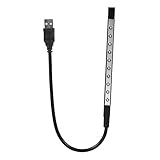 VIFERR USB-Tastatur- Und Leseleuchte, 10 LED-Mini-Leuchten, Schwanenhals, Flexible Laptop-Lampen, USB-betrieben, Tragbar, Für Schreibtische/Bücher/Nachttische/Tastaturen/Arbeitsplatten(Schwarz)