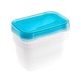 keeeper Frischhaltedosenset 4-teilig, 4 x 750 ml, 15,5 x 10,5 x 8,5 cm, Fredo Fresh, Blau Transparent