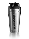 IronMaxx Eiweiß Shaker - 750ml Steelshaker | Auslaufsicher, Spülmaschinengeeignet, BPA & DEHP-frei | Proteinshaker mit Drehverschluss, Sieb & Mess-Skala