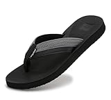 ARRIGO BELLO Flip Flops Herren Zehentrenner Sommer Rutschfestet Badelatschen Comfy Sandalen Indoor Outdoor Beach Pool Größe 41-46（Schwarz，43）