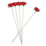 ABOOFAN 5st Künstliche Gerbera Seidenblume Gerbera Künstlicher Blumenstrauß Vase Künstliche Blumen Super Dickes Garn Real Touch Gerbera Gänseblümchen Sommerschmuck Rot Sonnenblume Afrika