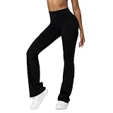 BSLVWG Bootcut Yoga Hosen für Frauen, High Waist ausgestellte Leggings Breites Bein Bottom Gym Casual Work Flare Hosen