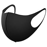 Sponduct® 5 x Mundschutz Maske Schwarz Waschbar | Atmungsaktiver Mund und Nasenschutz | Schlicht und enganliegend
