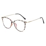 ZUVGEES Mode Runden TR90 Blaulichtfilter Lesebrille für Herren und Damen mit Federscharnier Lightweight Anti-blaue Computerbrille (Helle Leopardenmuster, 1.5)