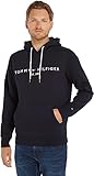 Tommy Hilfiger Herren Hoodie Core Tommy Logo mit Kapuze, Blau (Sky Captain), XL