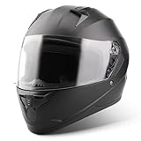 VINZ Vigo Integralhelm | Motorrad Helm Vollvisierhelm Mopedhelm ECE 22.06 | Motorradhelm Full-Face Helme | für Damen & Herren | In Gr. XS-XXL - Matt Schwarz