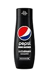 SodaStream Sirup Pepsi Zero Zucker – 1x Flasche ergibt 9 Liter Fertiggetränk, Sekundenschnell zubereitet und immer frisch, Cola free 440 ml, 1er Pack