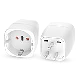 Oliveria 2 Stück Reiseadapter USA, EU to US Adapter, Adapter USA Deutschland Stecker, Reisestecker EU auf US Deutschland/Europa Stecker Amerika/Kanada/Mexiko Konverter für Geräte mit USA-Netzteil