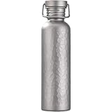 Stakee Gehämmertes Titan-trinkfläschchen, 750, Outdoor-Camping-trinkflasche Aus Metall, Weithals-trinkflasche, Auslaufsicher, Sportflasche, Feldflasche, Trinkflasche Zum Radfahren, Wandern