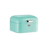 Wesco Mini Grandy Brotkasten in der Farbe mint grün, pulverbeschichtetes Stahlblech, Lüftungslöcher und stabiler Handgriff
