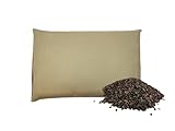 Gesundheitskissen mit Buchweizenschalen – 100% Natur – Ergonomisch, atmungsaktiv & allergikerfreundlich – 50x30 cm – Füllmenge 1,8 kg – Abnehmbarer Bezug
