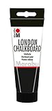 Marabu 12680050875 - Tafelfarbe, London Chalkboard Tafel schwarz 100 ml, Wasserbasis, speichelecht, sehr gut deckend, schnell trocknend, nach Trocknen m. Kreide beschreibbar und mit Wasser abwischbar