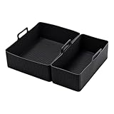 Luftfritteusen-Einsätze aus Silikon - wiederverwendbare rechteckige Einlagen, hitzebeständige Backbleche | Antihaft-Küche zum Grillen von Bratöfen