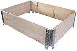 BigDean Palettenrahmen für Hochbeet 80 x 60 x 20 cm = halbe Europalette - Holzrahmen faltbar, steckbar & stapelbar - ideal für Pflanzen, Blumen, Obst, Gemüse & Kräuter