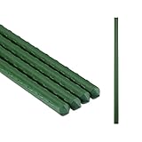 Relaxdays Pflanzstäbe, 10er Set, 90 cm, Ø 10 mm, kunststoffummantelter Stahl, Rankhilfe für Pflanzen, Rankstäbe, grün