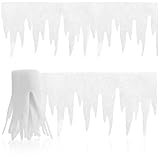 com-four® 2x Eiszapfen Girlande als Weihnachtsdeko - Fensterbilder Weihnachten - Eiszapfen Winterdeko für Fenster und Türen (02 Stück - 250x30cm)