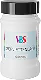 VBS Serviettenlack Glänzend 100-1000ml Transparent, Lichtecht, Wasserfest, Wasserbasis, Geruchsneutral, Servietten, Lack, Kleber 100 ml
