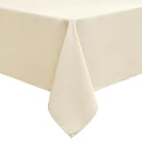 smiry Leinenoptik Tischdecke Abwaschbar Lotuseffekt Eckig 100 x 140 cm Tischtuch Leinendecke Wasserabweisend Tafeldecke Tischwäsche Fleckschutz, Beige