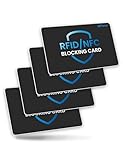 RFID Blocker Card 4 Pack, NFC Blocker Card, Contactless Card Protection, Against Data Theft RFID Card for Wallet/Purse