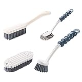 Didiseaon 4 Stück Reinigungsbürste Schrubbbürste für Geschirr Haushaltsbürste Flexible Bürste Topfbürste Kitchen Brush fleckenentferner Bürste für Badezimmer Reinigungszubehör Plastik